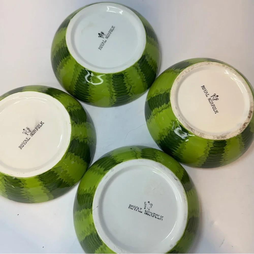 Royal Norfolk Hand Painted Watermelon Stoneware Salad Bowls‎ 5.5